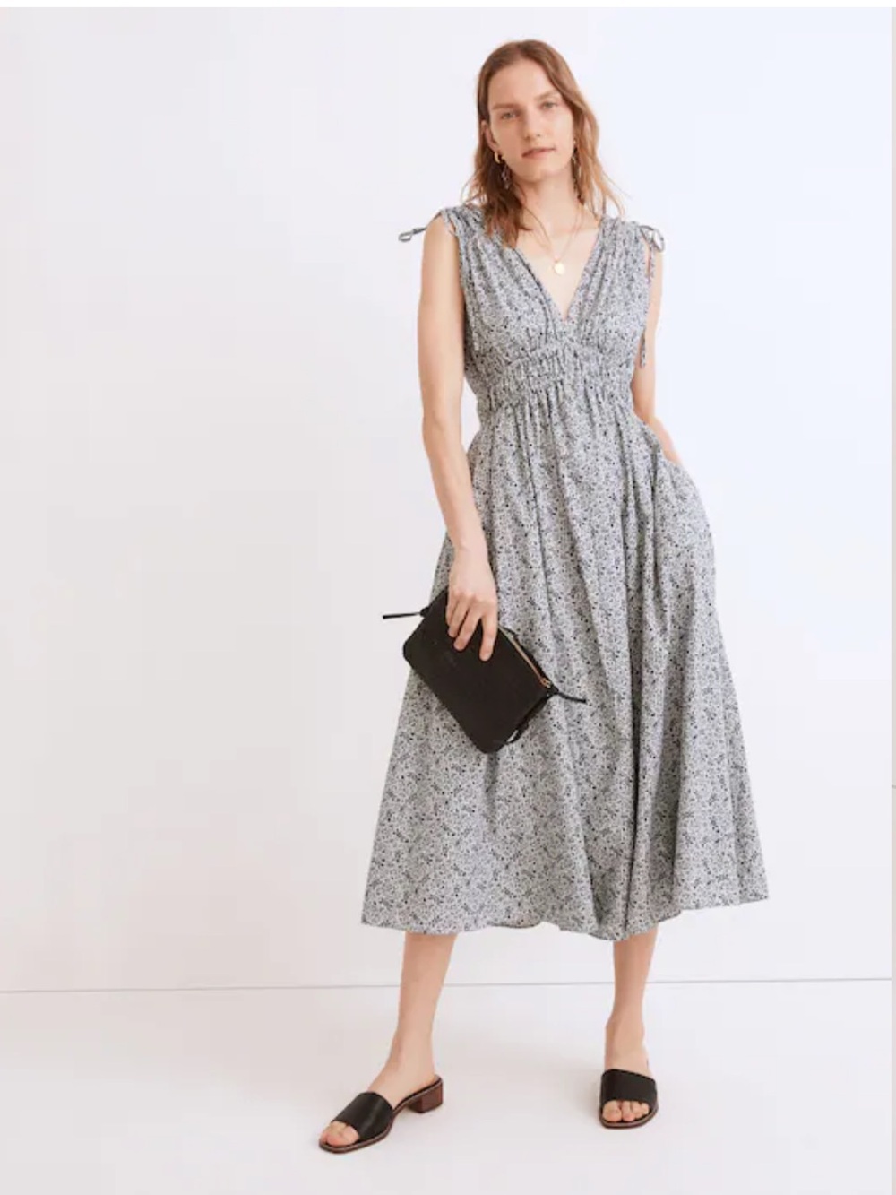 Madewell Sophia Smoked Midi Dress Florentine Floral